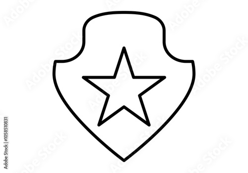 Icono negro de escudo con estrella