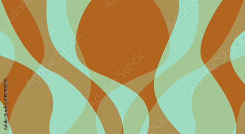 Fondo abstracto con partes curvas de color azul verdoso y naranja