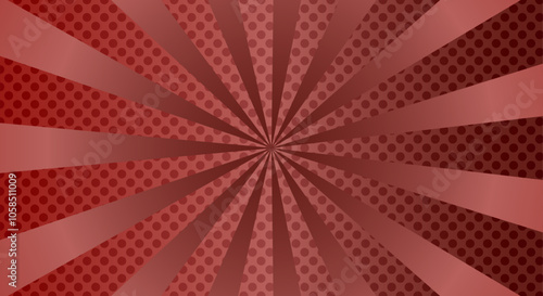 Fondo rojo con puntos y bandas rojas oscuras en profundidad