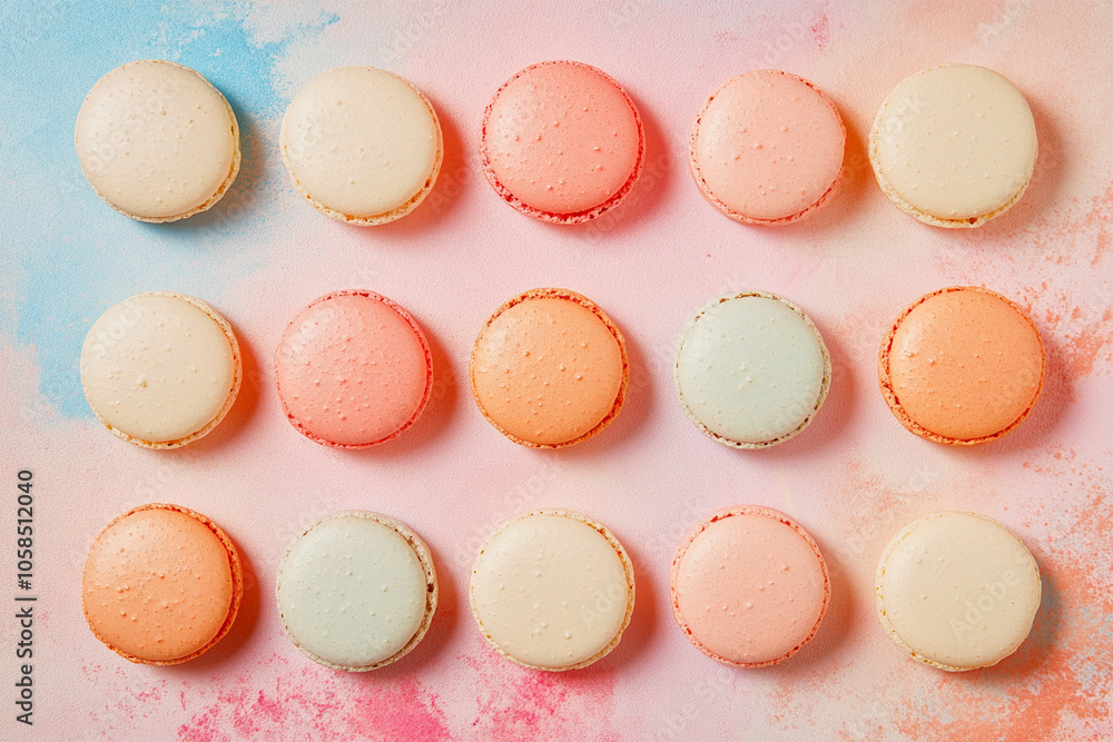 Obraz premium macarons on gradient colorful background