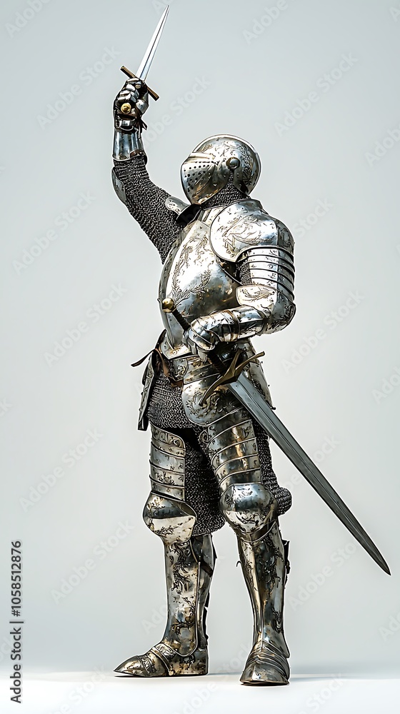 Medieval Knight in Full Armor Holding a Sword Medieval Knight in Full Armor Holding a Sword