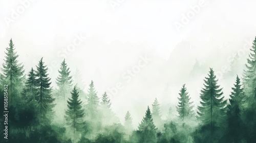 Enchanted Forest Watercolor Landscape Painting