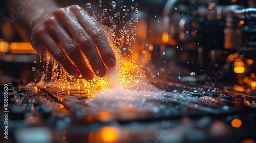 Hand cleaning computer components with compressed air to maintain performance