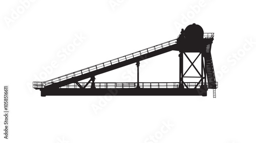 Conveyor belt silhouette isolated on white background