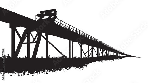 Conveyor belt silhouette isolated on white background