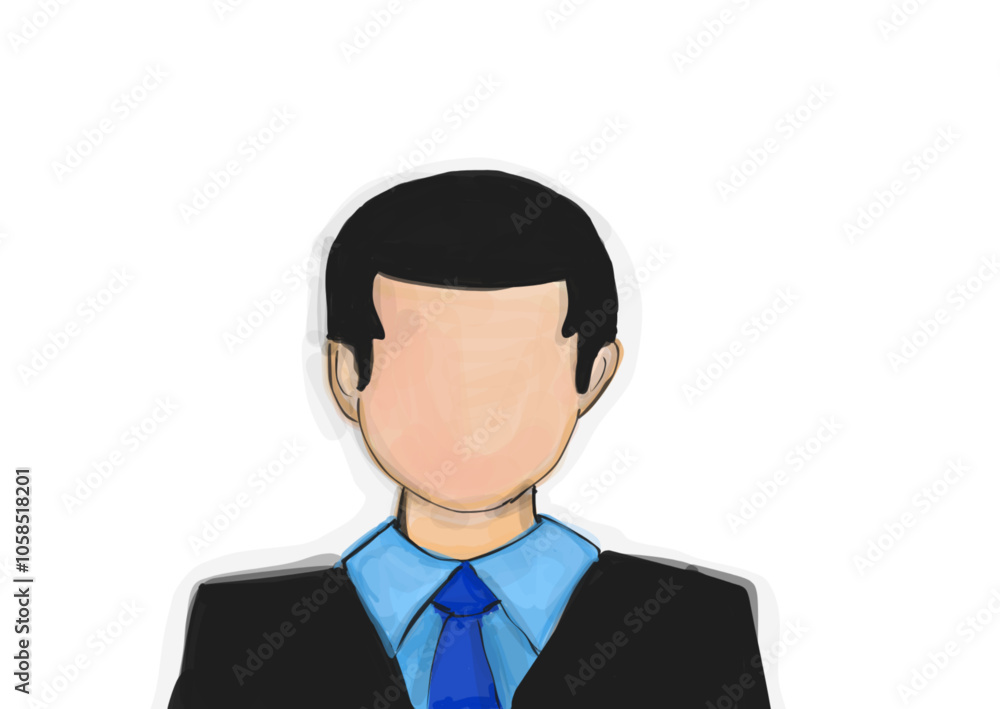 Cartolina Uomo d'ufficio, businessman - Acquerelle style, Stilized drawing, postcard, ticket, logo, sticker, nameplate, icon, dial for website, handmade, disegnato a mano, icona, instagram, ufficio Cartolina Uomo d'ufficio, businessman - Acquerelle style, Stilized drawing, postcard, ticket, logo, sticker, nameplate, icon, dial for website, handmade, disegnato a mano, icona, instagram, ufficio
