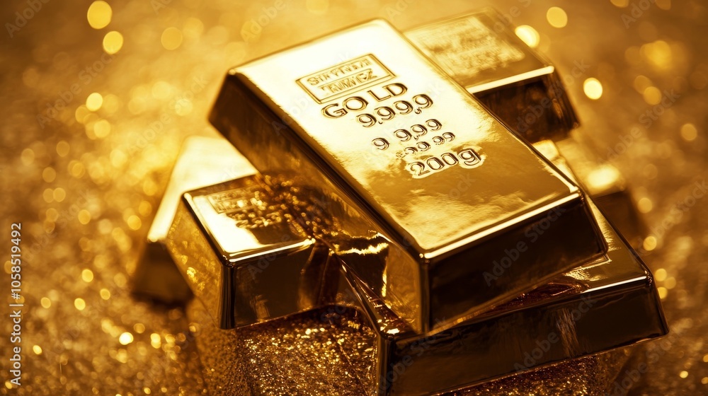 60.A radiant display of gold bars stacked together, with clear markings of purity, set against a glowing golden background. The polished surface of the bars reflects light, symbolizing the rise in 60.A radiant display of gold bars stacked together, with clear markings of purity, set against a glowing golden background. The polished surface of the bars reflects light, symbolizing the rise in