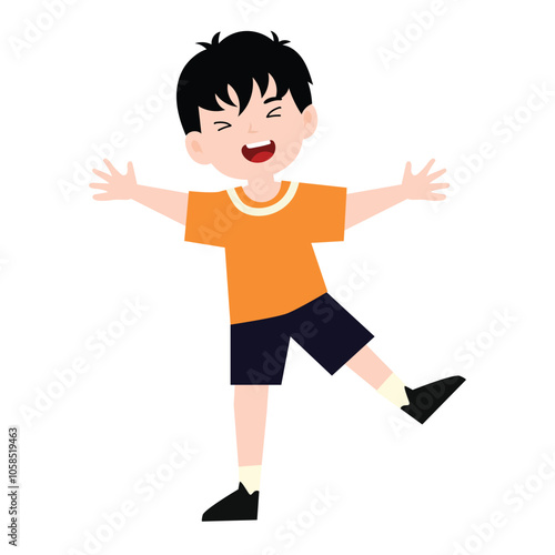 adorable boy uniform school angry, happy, variant exspression and pose. student wearing uniform character collection