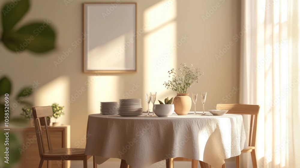 Minimalist Dining Room with Natural Light Minimalist Dining Room with Natural Light