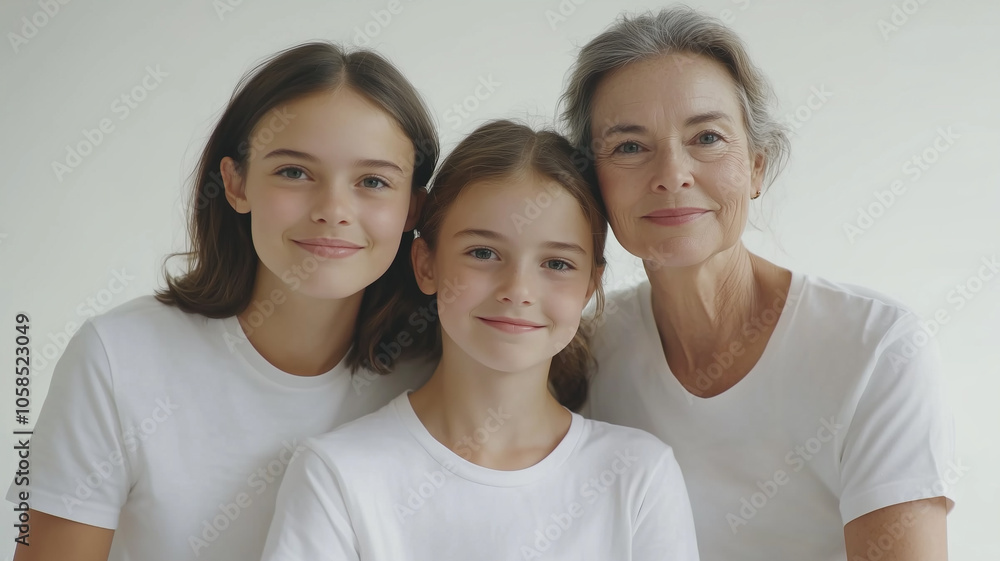 A warm and loving family portrait featuring representing different generations. A warm and loving family portrait featuring representing different generations.