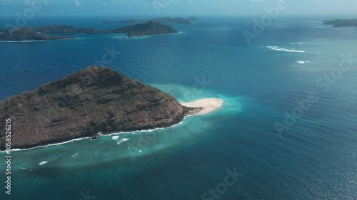 Expansive Aerial Shot Over the Tropical Islands of Moheli in the Comoros Archipelago photo