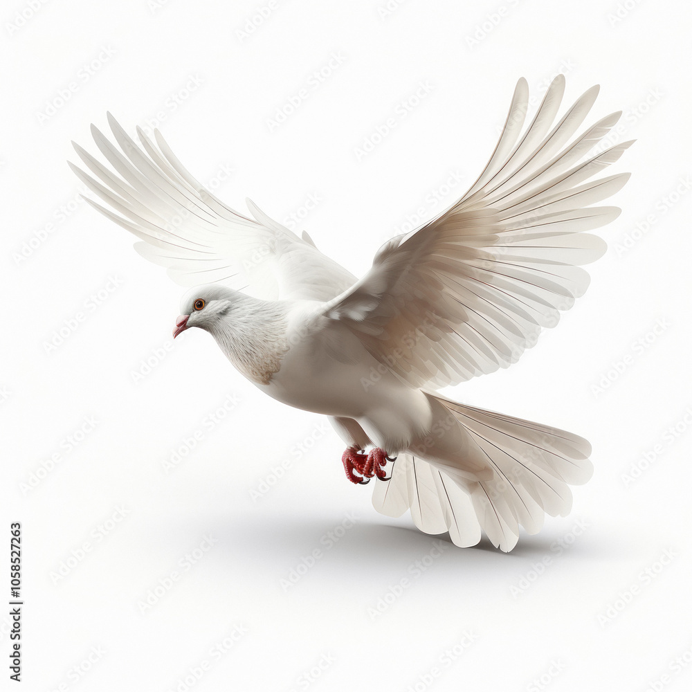 Obraz premium pigeon flying on white background