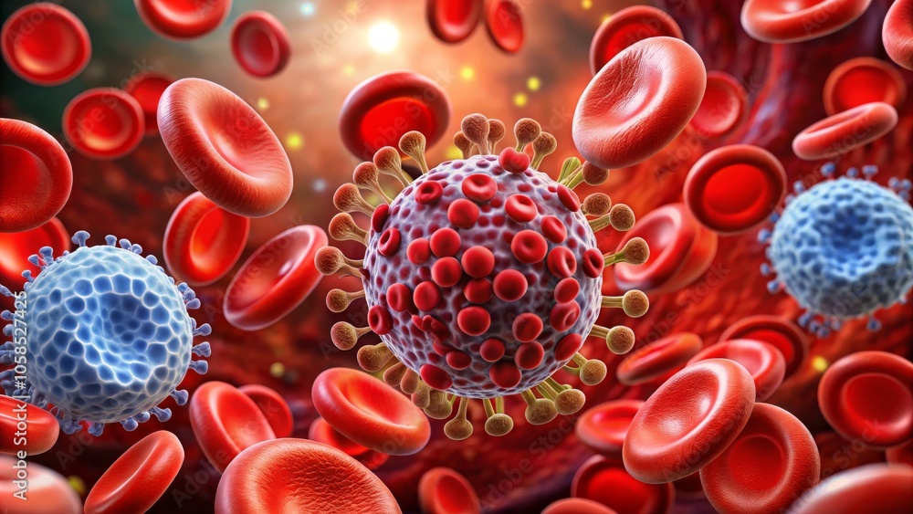 Detailed view of red blood cells and hemoglobin structure in hematocrit context Detailed view of red blood cells and hemoglobin structure in hematocrit context