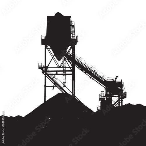  Crusher silhouette isolated on white background