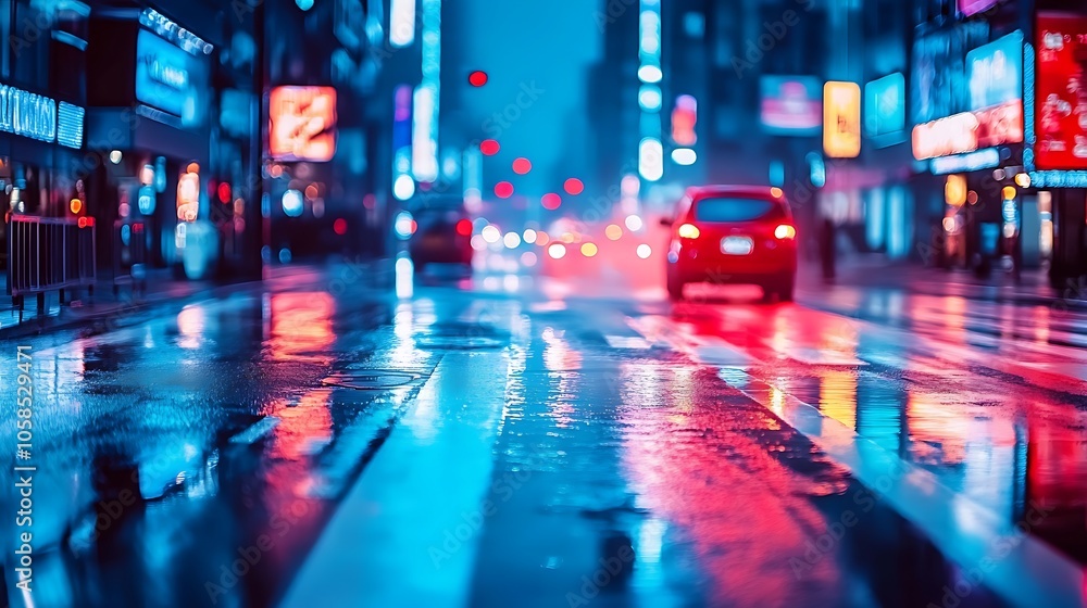 Rainy Night Cityscape Clean Blank Canvas with Empty Space for Designs Rainy Night Cityscape Clean Blank Canvas with Empty Space for Designs