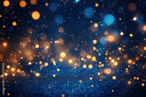 Stunning Abstract Blue Bokeh Lights on a Dark Background Perfect for Modern Designs and Wallpapers