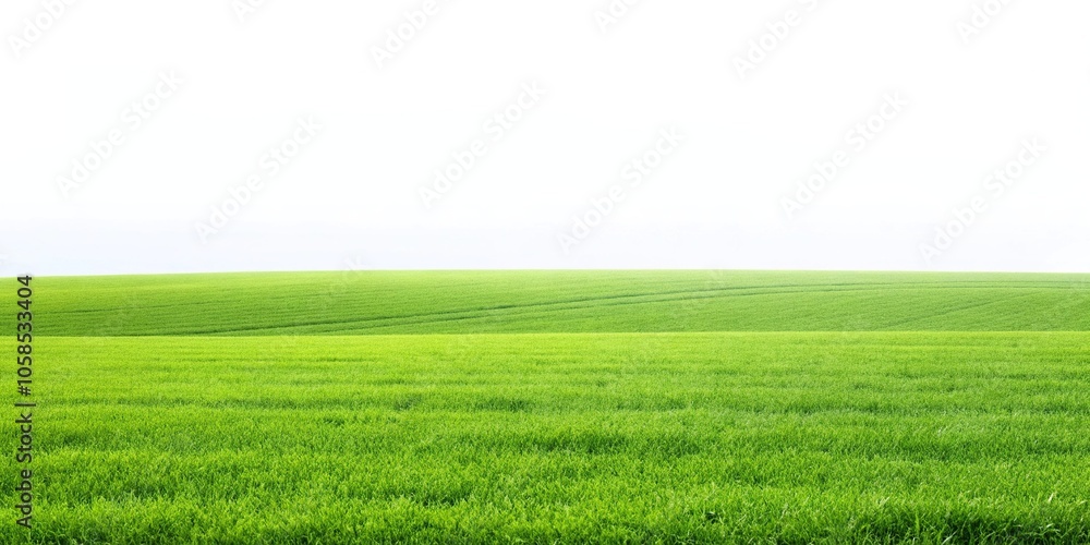 Minimalist green field isolated on white background Minimalist green field isolated on white background