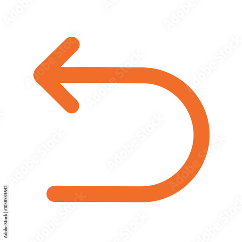 Orange left curved arrow

