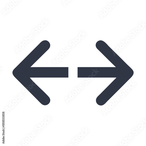 Black double-sided arrow pointing left and right

