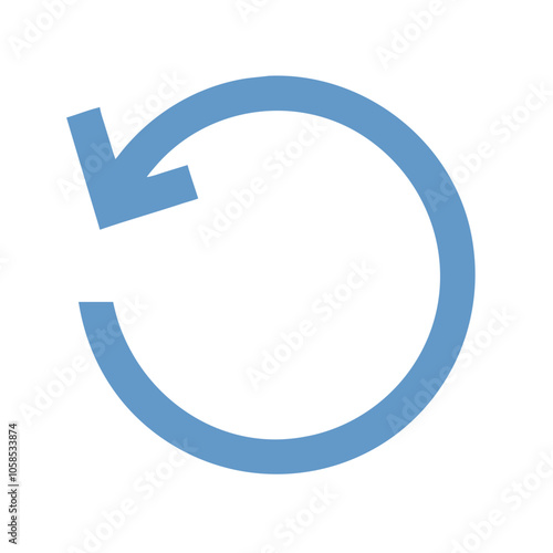 Simple blue circular arrow icon pointing counterclockwise


