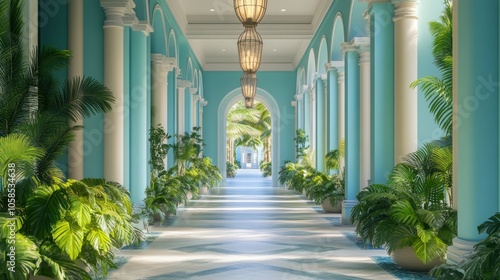 Elegant Turquoise Colonnade