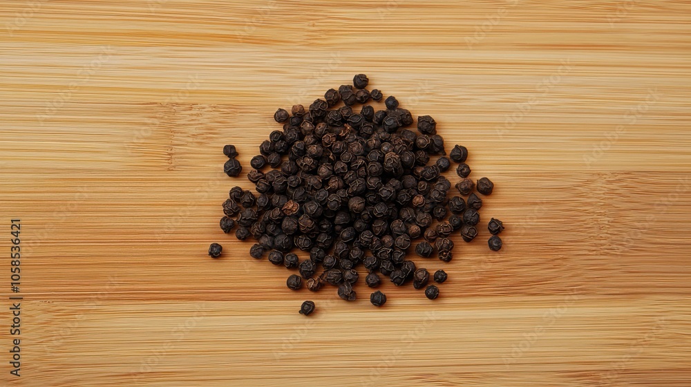 Close up of black peppercorns on wooden surface with extracted oil, black pepper, kali mari, spice, close-up, ingredient Close up of black peppercorns on wooden surface with extracted oil, black pepper, kali mari, spice, close-up, ingredient