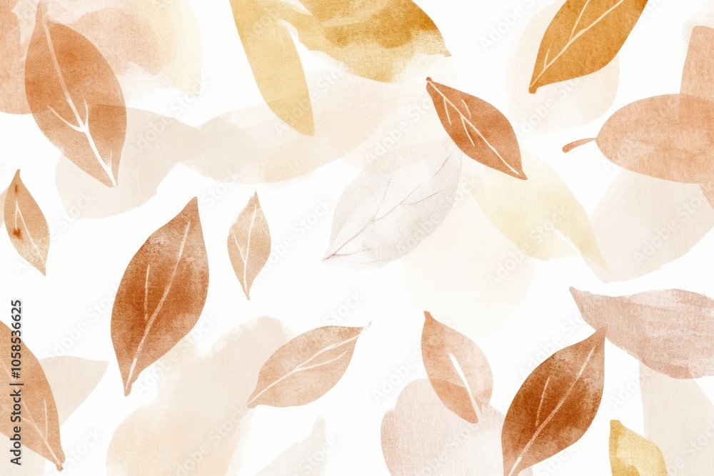 Obraz premium Isolated Elements of Autumn Leaves in Soft Brown Tones for Seasonal Design
