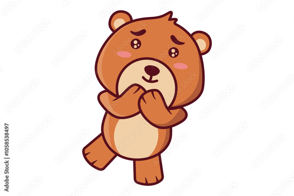 Cute Bear with Watery Eyes Illustration Cute Bear with Watery Eyes Illustration