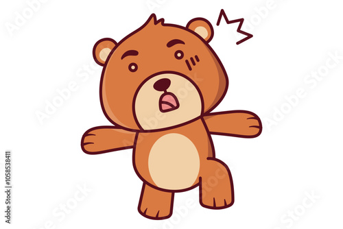 Cute Surprised Bear Illustration