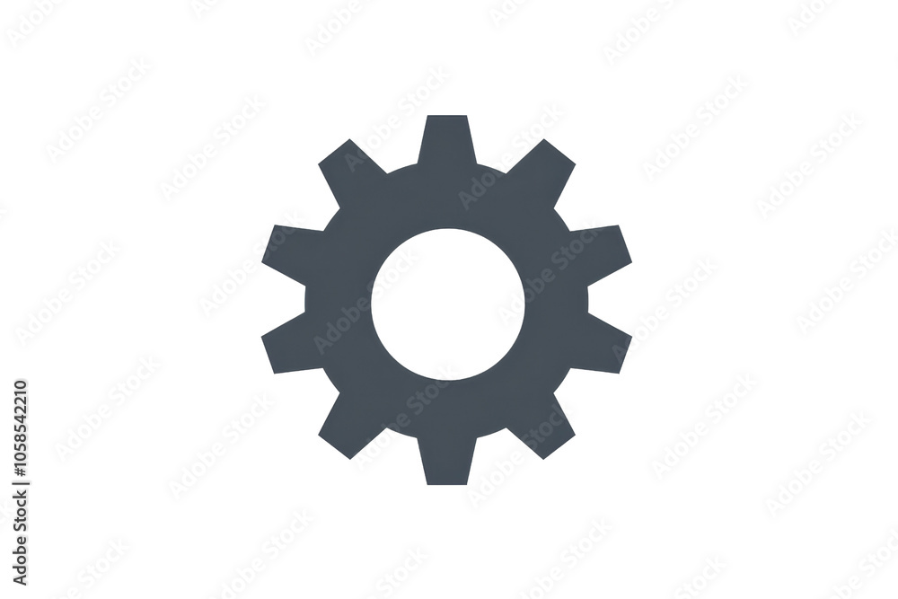 Simple gray gear icon symbolizing mechanics, machinery, and engineering on a transparent background. for industrial design and technology. Simple gray gear icon symbolizing mechanics, machinery, and engineering on a transparent background. for industrial design and technology.
