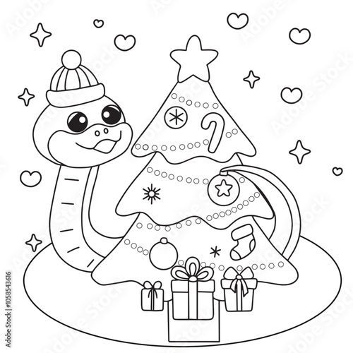 snack and tree coloring page