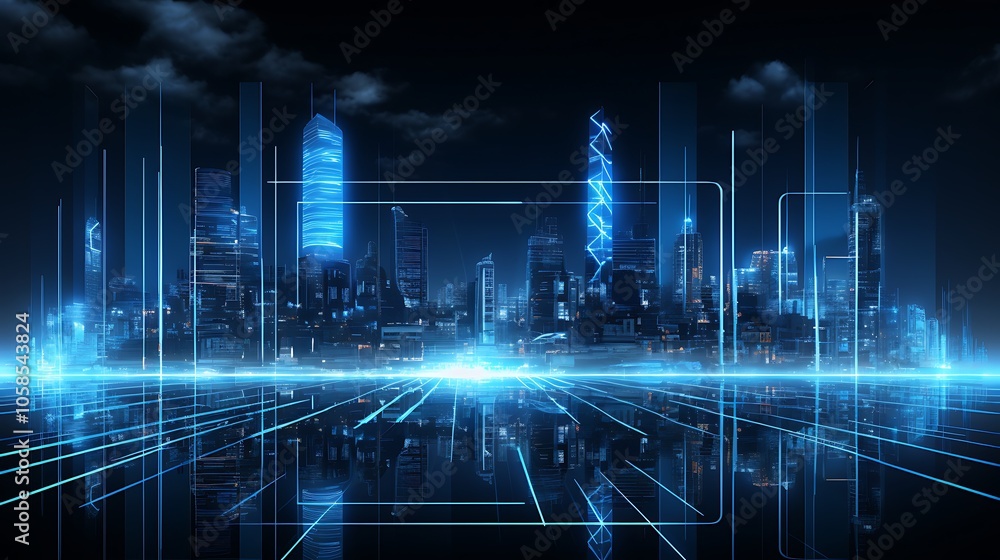 Futuristic Cityscape with Neon Lights Clean Blank Canvas with Empty Space for Designs Futuristic Cityscape with Neon Lights Clean Blank Canvas with Empty Space for Designs