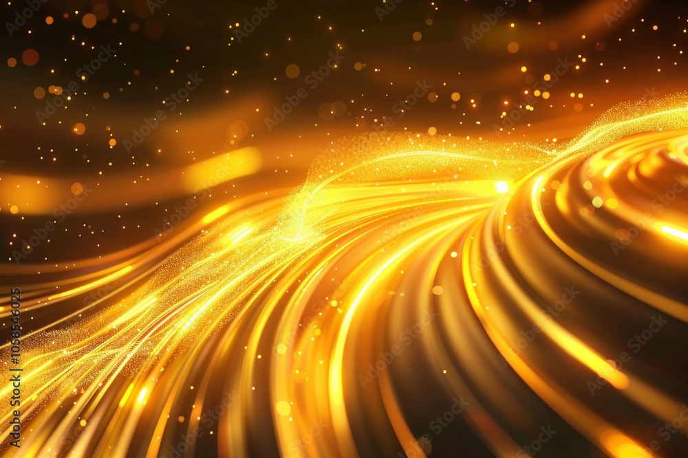 Abstract Golden Swirling Lights and Bokeh Abstract Golden Swirling Lights and Bokeh