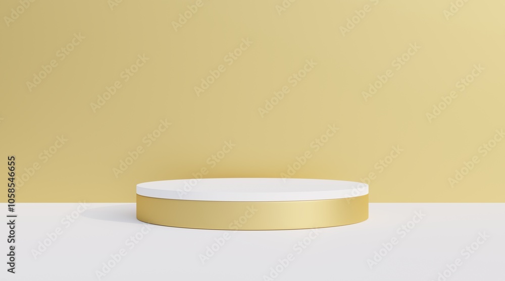 podium white and gold For promoting various products, 3d illustrations podium white and gold For promoting various products, 3d illustrations