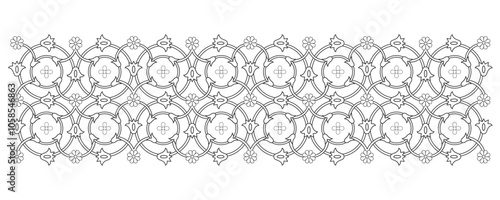 Isolated Chinese ornamental border. Vector illustration. Ethnic design element. Template for card, frames, textile