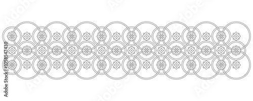 Isolated Chinese ornamental border. Vector illustration. Ethnic design element. Template for card, frames, textile
