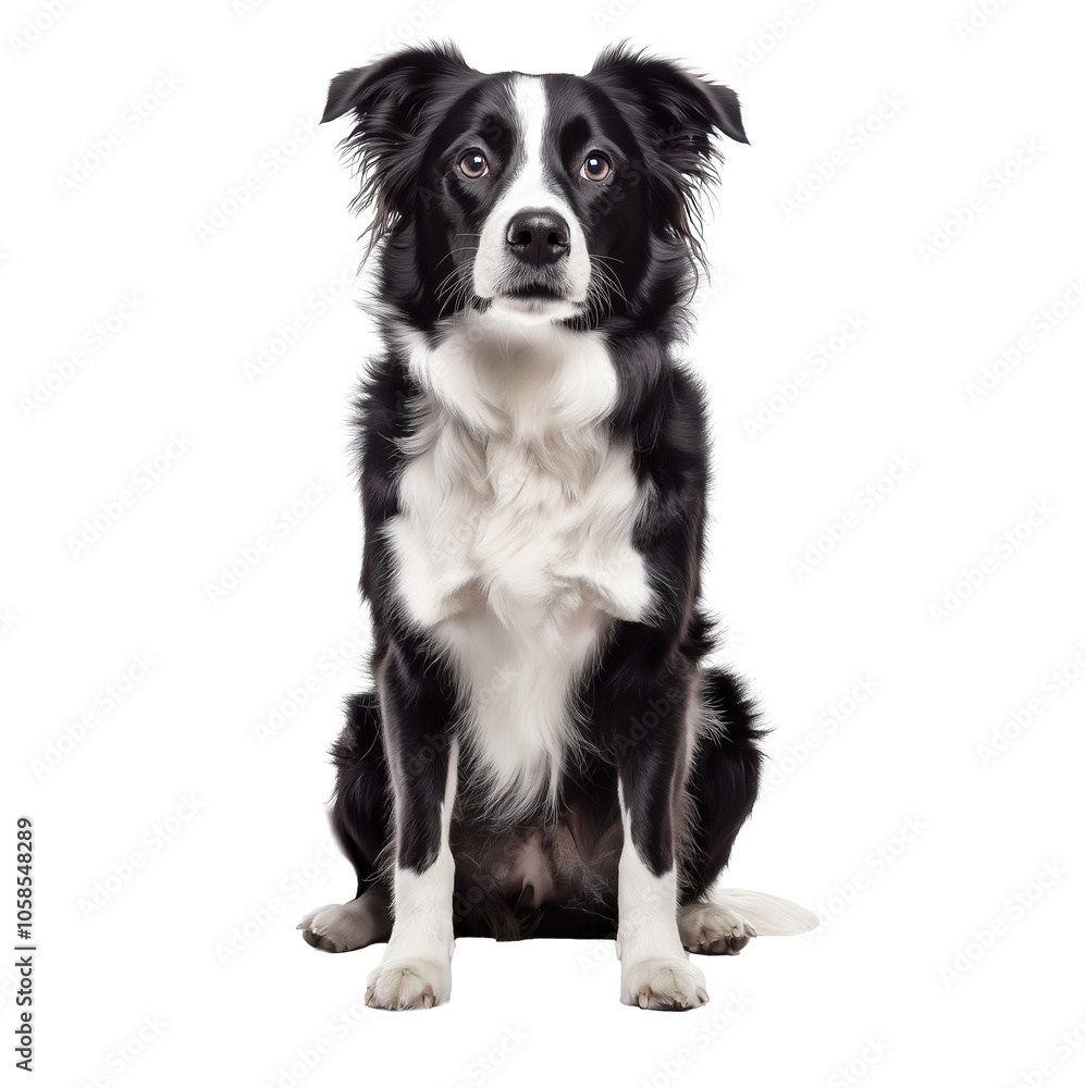This adorable Border Collie showcases a striking black and white coat, sitting elegantly with expressive eyes. A perfect representation of this intelligent and playful breed. This adorable Border Collie showcases a striking black and white coat, sitting elegantly with expressive eyes. A perfect representation of this intelligent and playful breed.