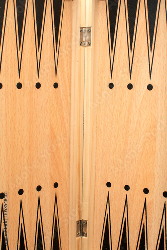 Close up of a backgammon game board 