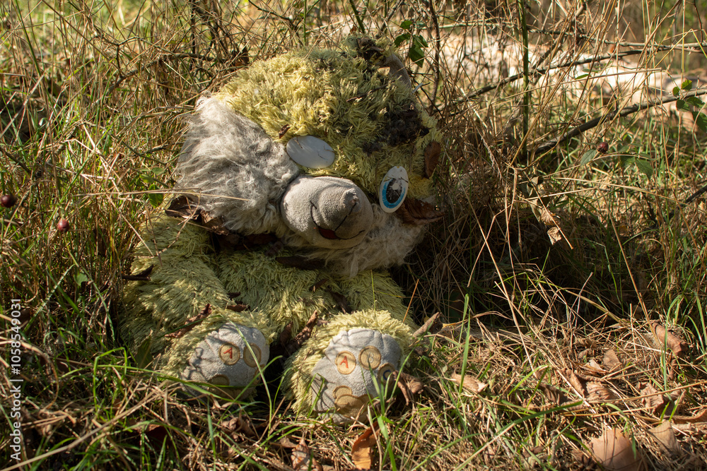 Old dirty plush rabbit toy Old dirty plush rabbit toy