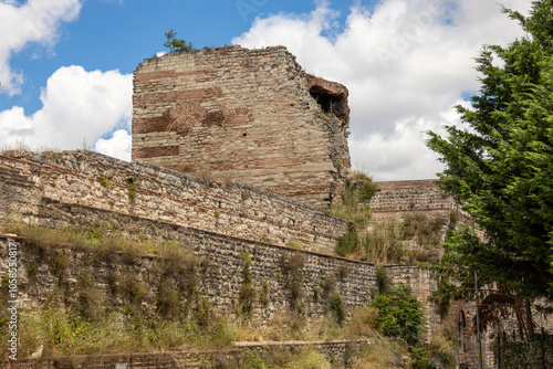 Photography Historical Byzantine walls of Istanbul.