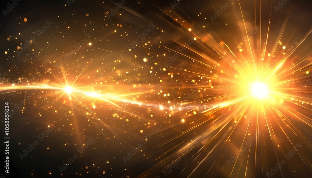 Abstract Solar Flares with Golden Light Rays | Background Abstract Solar Flares with Golden Light Rays | Background