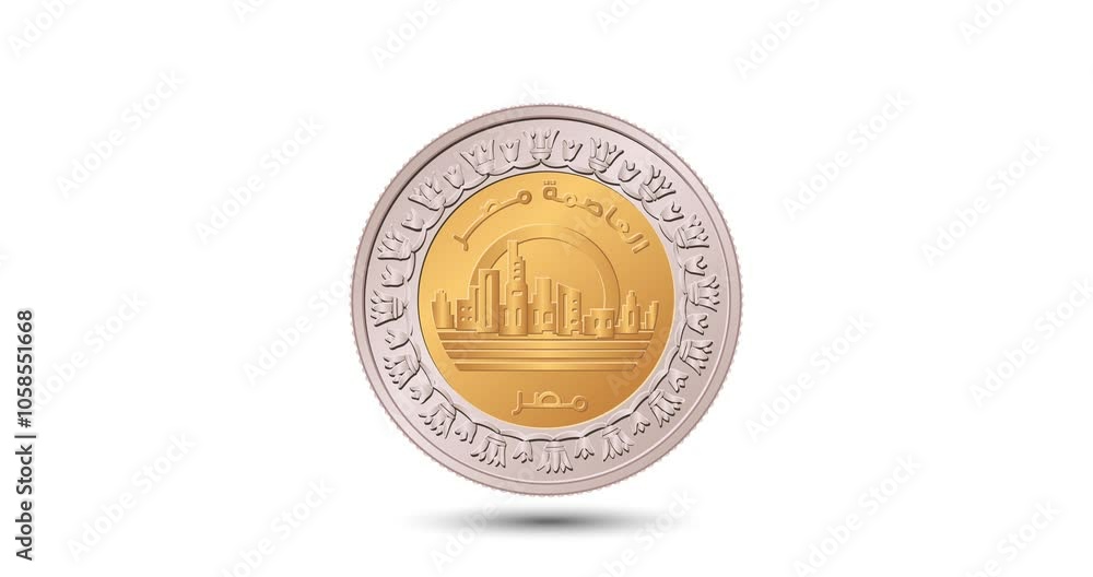 Egypt's coin 1 pound New capital of Egypt - Vedian. The coin appear on the screen with a captivating style. Animated vector coin. Money animation. Egypt's coin 1 pound New capital of Egypt - Vedian. The coin appear on the screen with a captivating style. Animated vector coin. Money animation.