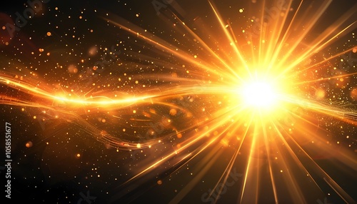 Abstract Solar Flares with Golden Light Rays | Background