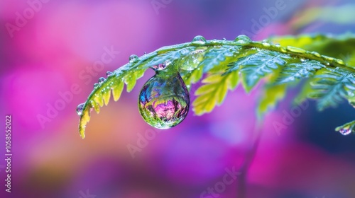 Water Droplet on a Fern Leaf