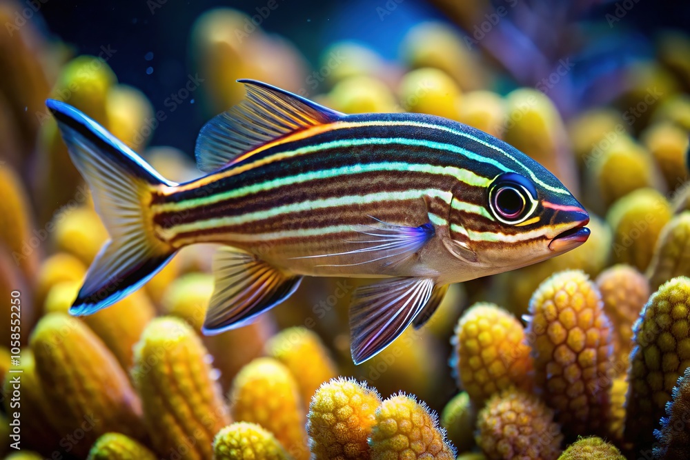 Fototapeta premium Capture the beauty of Black Striped Cardinalfish in stunning photos.