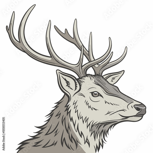 deer head vector design