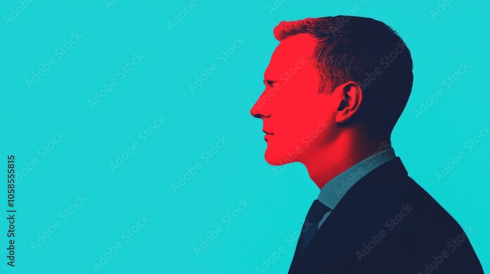 A bold profile the intersection of business and modern art in a colorful portrait of ambition and innovation A bold profile the intersection of business and modern art in a colorful portrait of ambition and innovation