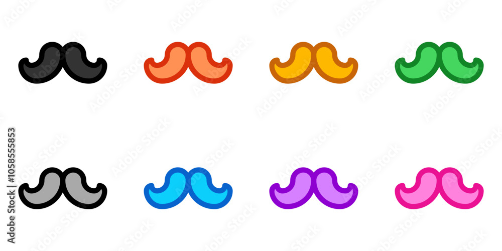 Editable mustache vector icon. Barbershop, lifestyle, grooming. Part of a big icon set family. Perfect for web and app interfaces, presentations, infographics, etc Editable mustache vector icon. Barbershop, lifestyle, grooming. Part of a big icon set family. Perfect for web and app interfaces, presentations, infographics, etc