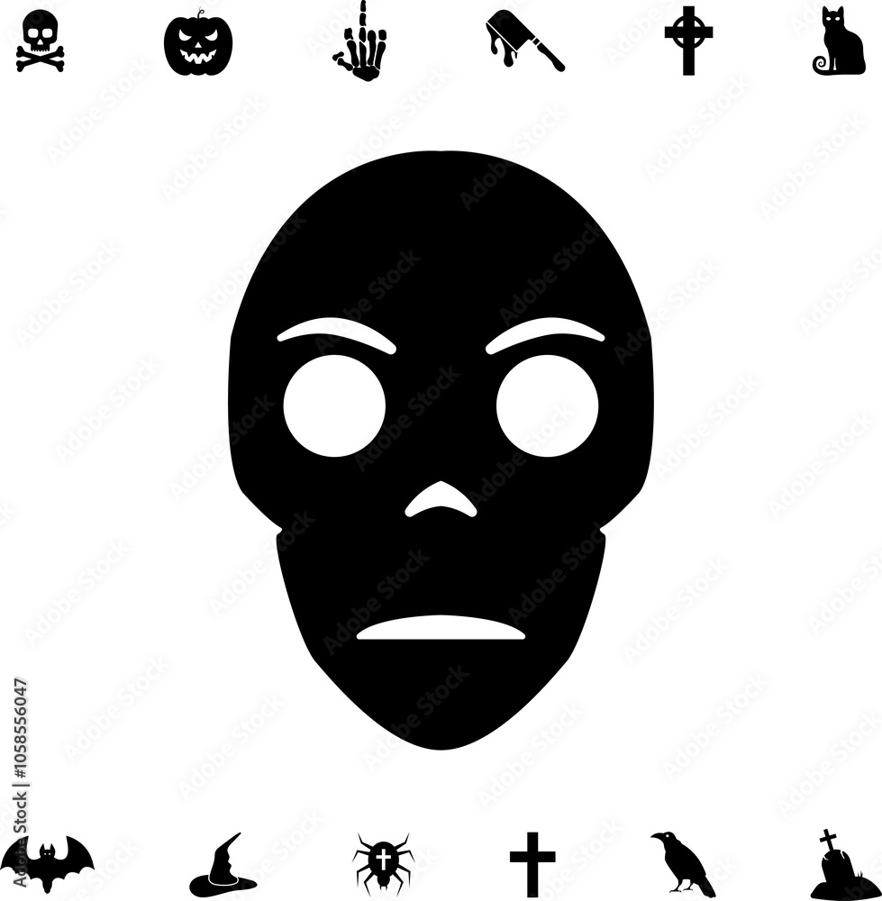 Horror and scary halloween faces silhouette icon, Pumpkin, emoji and tattoo ghost smile spooky jack evil mouth eyes scary silhouette illustration . Horror and scary halloween faces silhouette icon, Pumpkin, emoji and tattoo ghost smile spooky jack evil mouth eyes scary silhouette illustration .
