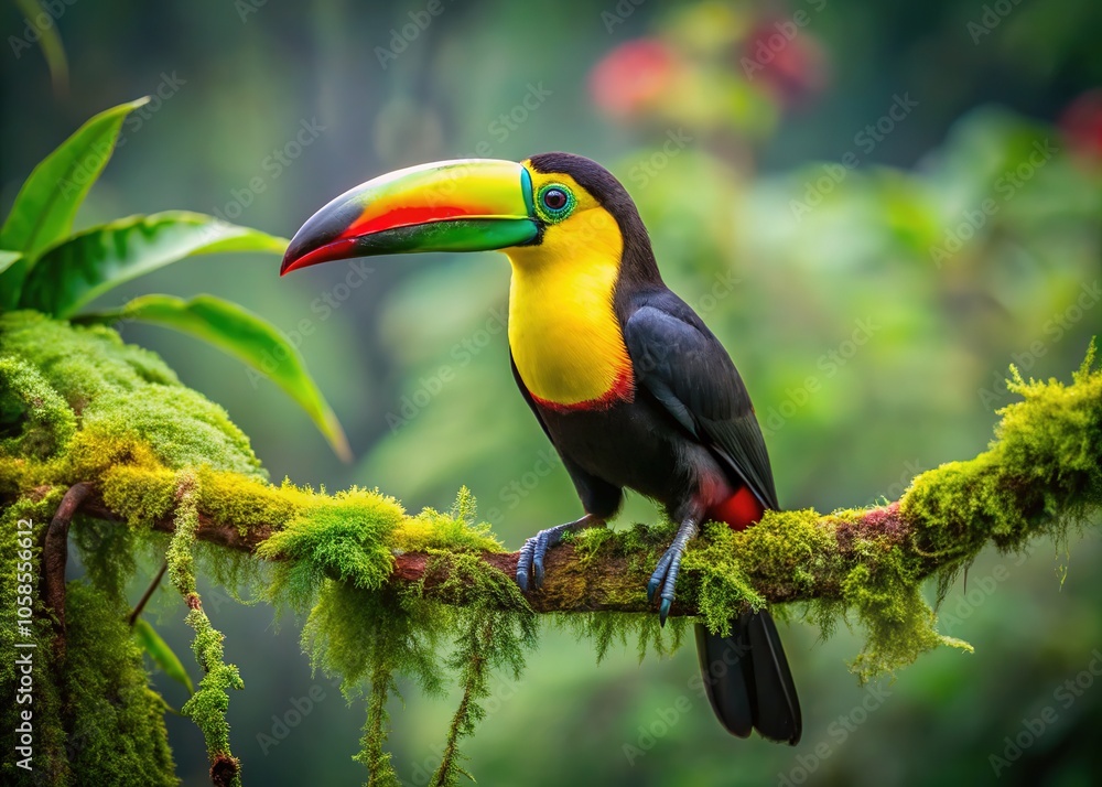 Naklejka premium Costa Rica Toucan - Yellow-Throated Beauty with Copy Space